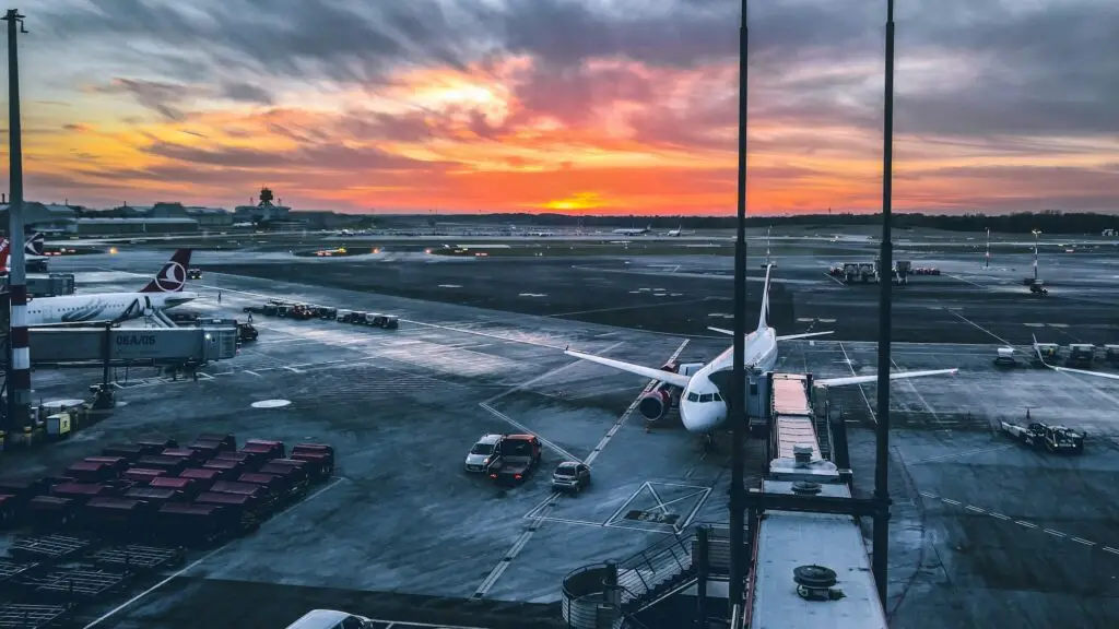 Jetliner on the airport tarmac